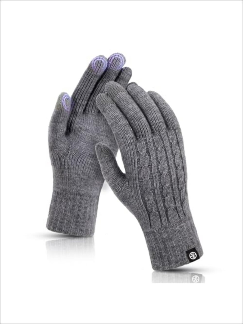 Women's Touch Screen Thermal Knit Winter Gloves Acrylic Fleece Lined